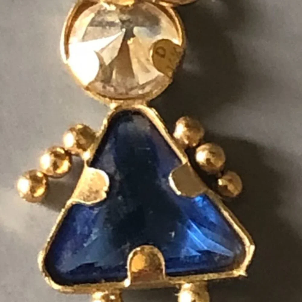 Gold and Blue Triangle Charm Bracelet